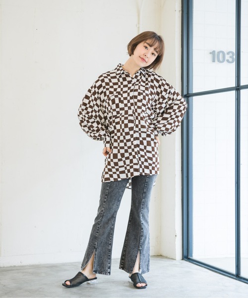 RETRO GIRL(レトロガール)の「チェッカー柄シャツ(シャツ/ブラウス・レディース・ブラック系その他/ブラウン系その他/グリーン系その他・FREE)」の17枚目の写真