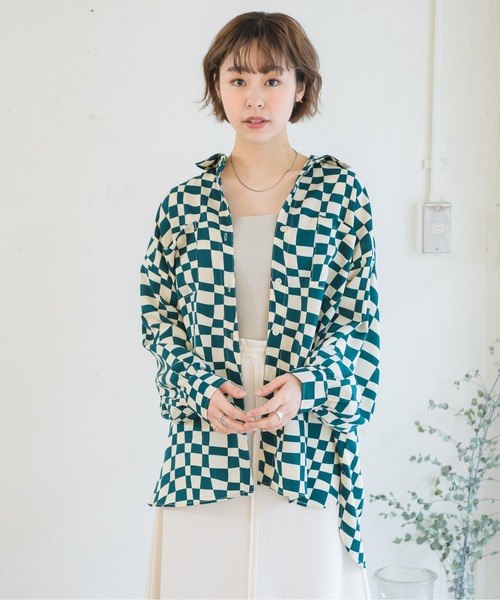 RETRO GIRL(レトロガール)の「チェッカー柄シャツ(シャツ/ブラウス・レディース・ブラック系その他/ブラウン系その他/グリーン系その他・FREE)」の11枚目の写真