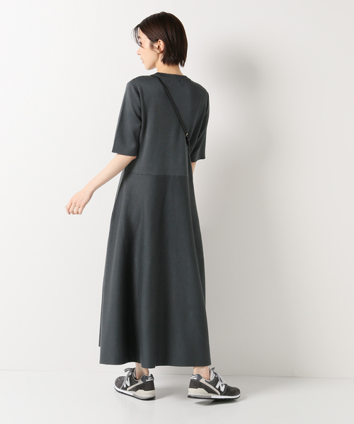 IENA（イエナ）の「ラミーストレッチフレアワンピース（ワンピース・レディース・グリーン/ブラック系その他・FREE）」の6枚目の写真