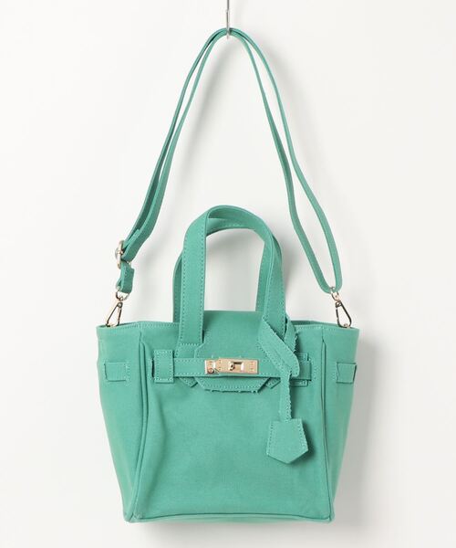 one way(ワンウェイ)の「キャンバスバーキン(ショルダーバッグ・レディース・ホワイト/ブラック/グリーン・FREE)」の3枚目の写真