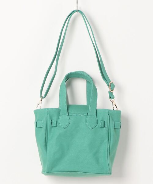 one way(ワンウェイ)の「キャンバスバーキン(ショルダーバッグ・レディース・ホワイト/ブラック/グリーン・FREE)」の4枚目の写真
