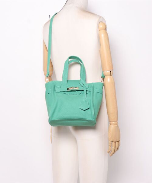 one way(ワンウェイ)の「キャンバスバーキン(ショルダーバッグ・レディース・ホワイト/ブラック/グリーン・FREE)」の5枚目の写真