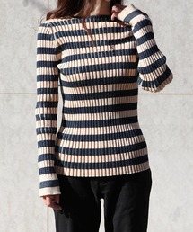 beautiful people stretch rib border pullover 1225210003