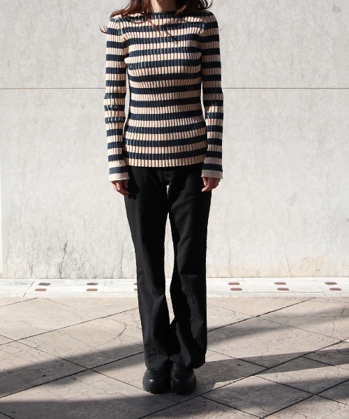 beautiful people（ビューティフルピープル）の「beautiful people stretch rib border pullover 1225210003（スウェット・レディース・オレンジ・38）」の6枚目の写真