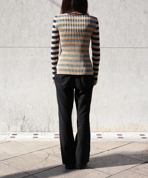 beautiful people（ビューティフルピープル）の「beautiful people stretch rib border pullover 1225210003（スウェット・レディース・オレンジ・38）」の8枚目の写真