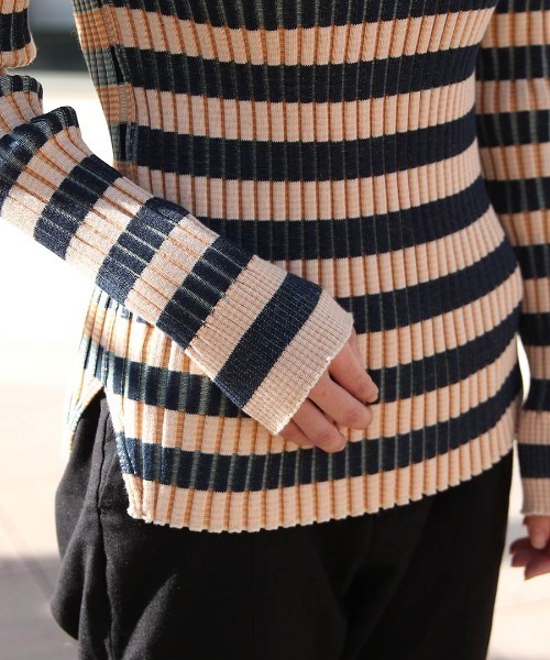 beautiful people（ビューティフルピープル）の「beautiful people stretch rib border pullover 1225210003（スウェット・レディース・オレンジ・38）」の4枚目の写真