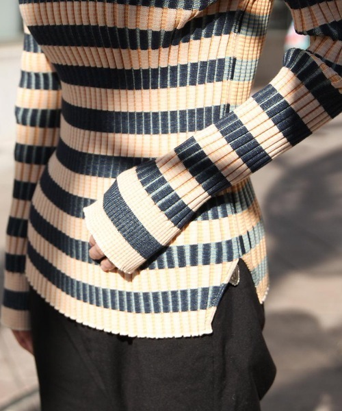 beautiful people（ビューティフルピープル）の「beautiful people stretch rib border pullover 1225210003（スウェット・レディース・オレンジ・38）」の5枚目の写真