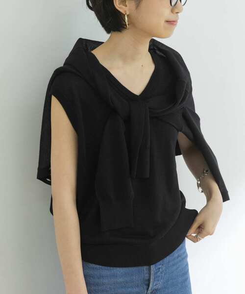 URBAN RESEARCH(アーバンリサーチ)の「LEVITAVネックカーディガン(カーディガン/ボレロ・レディース・ブラック/ブラウン/グレー・36/38)」の8枚目の写真