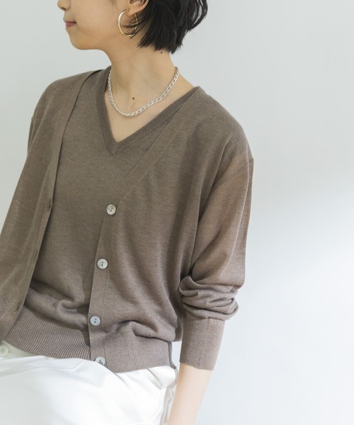 URBAN RESEARCH(アーバンリサーチ)の「LEVITAVネックカーディガン(カーディガン/ボレロ・レディース・ブラック/ブラウン/グレー・36/38)」の22枚目の写真