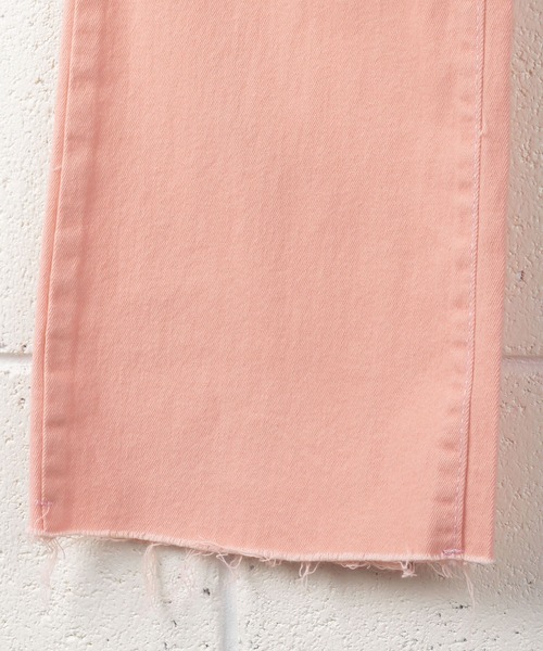 me+em select（ミームセレクト）の「※【 選べる4サイズ／5色展開 】カットオフハイウエストセミフレアカラーデニム（デニムパンツ・レディース・ピンク/ブルー/スモークピンク/イエロー/グリーン・SMALL/LARGE/X-LARGE/MEDIUM）」の21枚目の写真