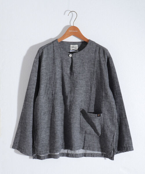 GLOSTER(グロスター)の「【GLOSTER/グロスター】綿麻シャンブレー スキッパーシャツ(シャツ/ブラウス・メンズ・ブラック/サックスブルー/キナリ・MEDIUM/LARGE)」の17枚目の写真