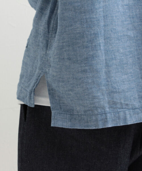 GLOSTER(グロスター)の「【GLOSTER/グロスター】綿麻シャンブレー スキッパーシャツ(シャツ/ブラウス・メンズ・ブラック/サックスブルー/キナリ・MEDIUM/LARGE)」の15枚目の写真