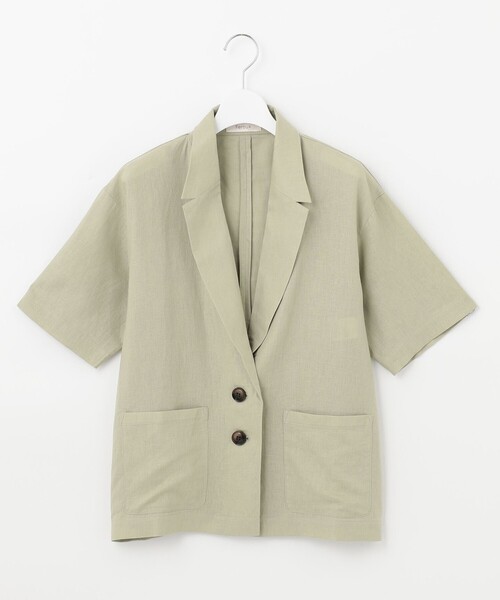 Feroux(フェルゥ)の「【洗える】リネンレーヨンシャツ ジャケット(シャツ/ブラウス・レディース・ライトグレー系/カーキ系/ブラック系・F)」の21枚目の写真