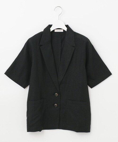 Feroux(フェルゥ)の「【洗える】リネンレーヨンシャツ ジャケット(シャツ/ブラウス・レディース・ライトグレー系/カーキ系/ブラック系・F)」の22枚目の写真