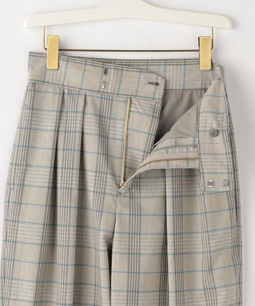 green label relaxing ダークグレー チェック柄 ワイドパンツ green label relaxing(グリーンレーベルリラクシング)の