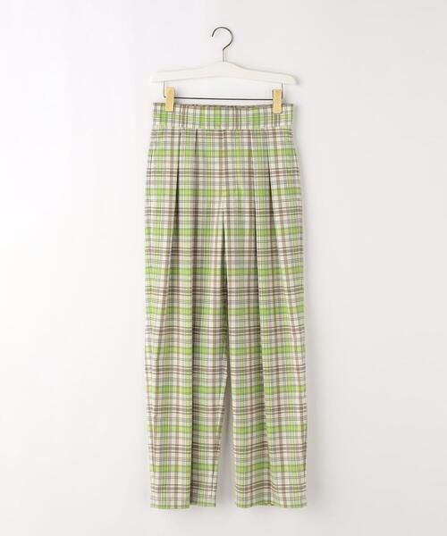 green label relaxing ダークグレー チェック柄 ワイドパンツ green label relaxing(グリーンレーベルリラクシング)の