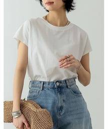 シルケットコットンフレンチスリーブチュニックTシャツ