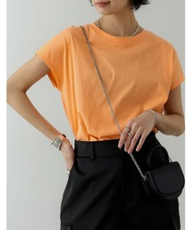 シルケットコットンフレンチスリーブチュニックTシャツ