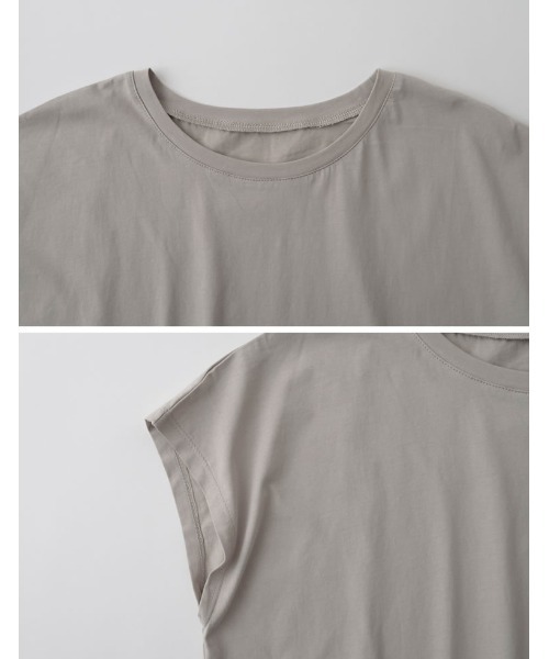 Re:EDIT(リエディ)の「シルケットコットンフレンチスリーブチュニックTシャツ(Tシャツ/カットソー・レディース・ホワイト/ブラック/ピンク/オレンジ/グリーン/グレイッシュベージュ・MEDIUM/LARGE)」の18枚目の写真