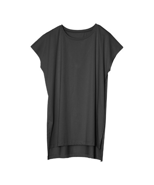 Re:EDIT(リエディ)の「シルケットコットンフレンチスリーブチュニックTシャツ(Tシャツ/カットソー・レディース・ホワイト/ブラック/ピンク/オレンジ/グリーン/グレイッシュベージュ・MEDIUM/LARGE)」の21枚目の写真