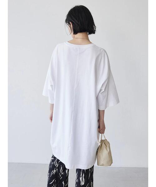 AMERICAN HOLIC(アメリカンホリック)の「コクーンカットチュニック(Tシャツ/カットソー・レディース・ホワイト系その他4/ブラウン/オフホワイト/ライトベージュ/ブラック系その他4/ブラック・L/M)」の18枚目の写真