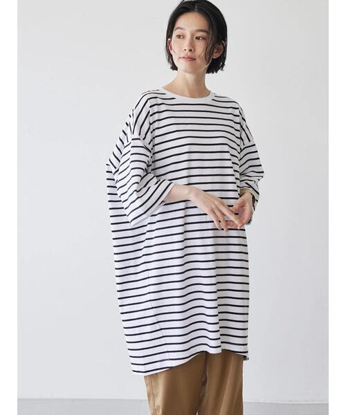 AMERICAN HOLIC(アメリカンホリック)の「コクーンカットチュニック(Tシャツ/カットソー・レディース・ホワイト系その他4/ブラウン/オフホワイト/ライトベージュ/ブラック系その他4/ブラック・L/M)」の9枚目の写真