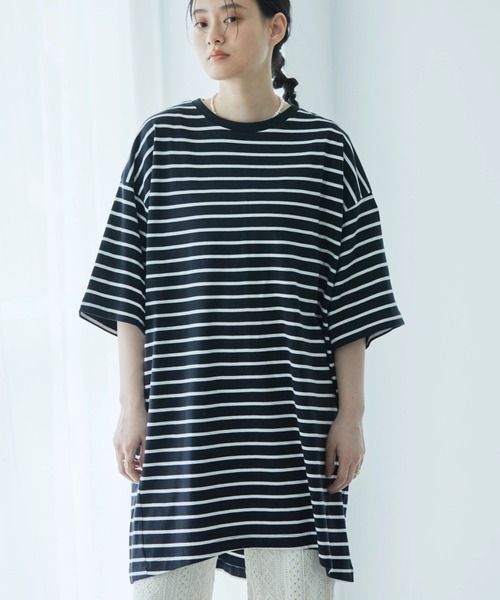 AMERICAN HOLIC(アメリカンホリック)の「コクーンカットチュニック(Tシャツ/カットソー・レディース・ホワイト系その他4/ブラウン/オフホワイト/ライトベージュ/ブラック系その他4/ブラック・L/M)」の10枚目の写真