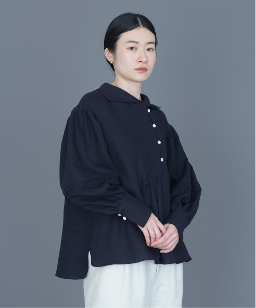 rikolekt（リコレクト）の「rhythm gather blouse（シャツ/ブラウス・レディース・キナリ/ネイビー・0/1）」の2枚目の写真