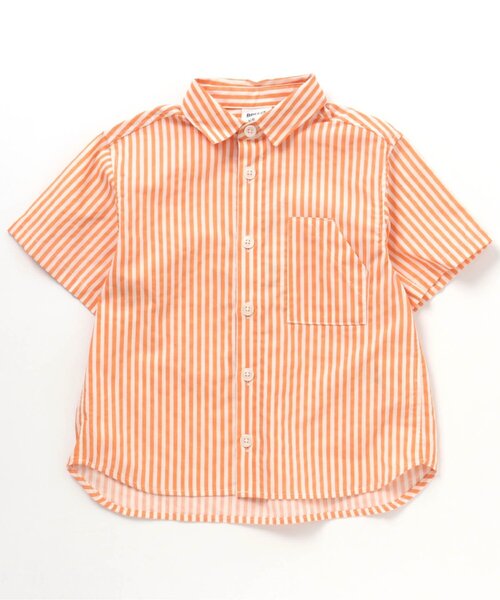 BREEZE（ブリーズ）の「ビーチパーティーシャツ（シャツ/ブラウス・キッズ・オフホワイト/グリーン/ストライプ・90/100/120/80/140/130/110）」の3枚目の写真