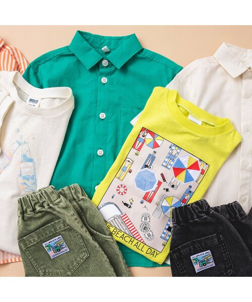 BREEZE（ブリーズ）の「ビーチパーティーシャツ（シャツ/ブラウス・キッズ・オフホワイト/グリーン/ストライプ・90/100/120/80/140/130/110）」の13枚目の写真