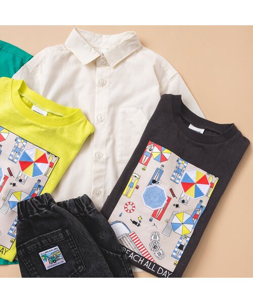 BREEZE（ブリーズ）の「ビーチパーティーシャツ（シャツ/ブラウス・キッズ・オフホワイト/グリーン/ストライプ・90/100/120/80/140/130/110）」の20枚目の写真