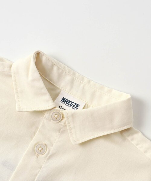 BREEZE（ブリーズ）の「ビーチパーティーシャツ（シャツ/ブラウス・キッズ・オフホワイト/グリーン/ストライプ・90/100/120/80/140/130/110）」の5枚目の写真