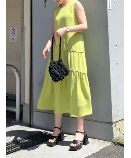 amoment SHIRRING LONG DRESS ワンピース amoment SHIRRING LONG DRESS ワンピース Amomento Shirring