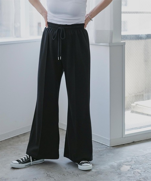 miette（ミエット）の「ｾﾝﾀｰﾌﾟﾚｽｺｯﾄﾝﾌﾚｱﾊﾟﾝﾂ（その他パンツ・レディース・ブラック/ピンク/ブルー・FREE）」の2枚目の写真