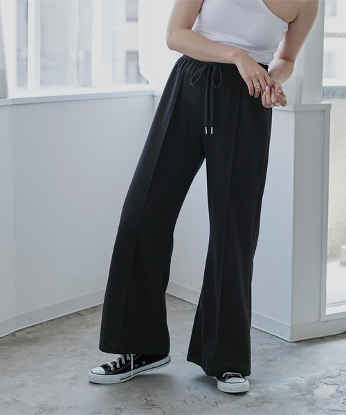 miette（ミエット）の「ｾﾝﾀｰﾌﾟﾚｽｺｯﾄﾝﾌﾚｱﾊﾟﾝﾂ（その他パンツ・レディース・ブラック/ピンク/ブルー・FREE）」の4枚目の写真