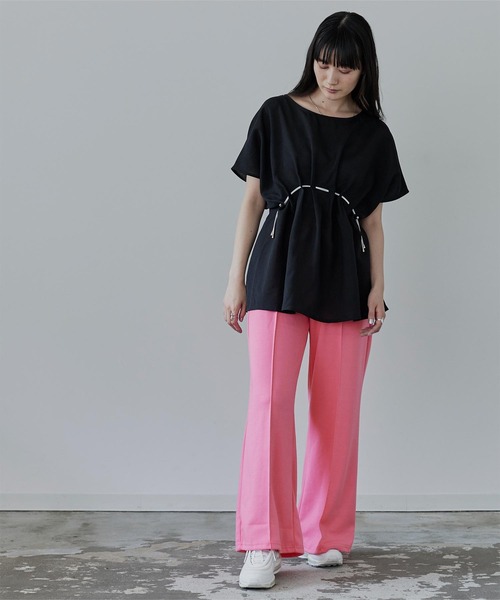 miette（ミエット）の「ｾﾝﾀｰﾌﾟﾚｽｺｯﾄﾝﾌﾚｱﾊﾟﾝﾂ（その他パンツ・レディース・ブラック/ピンク/ブルー・FREE）」の10枚目の写真