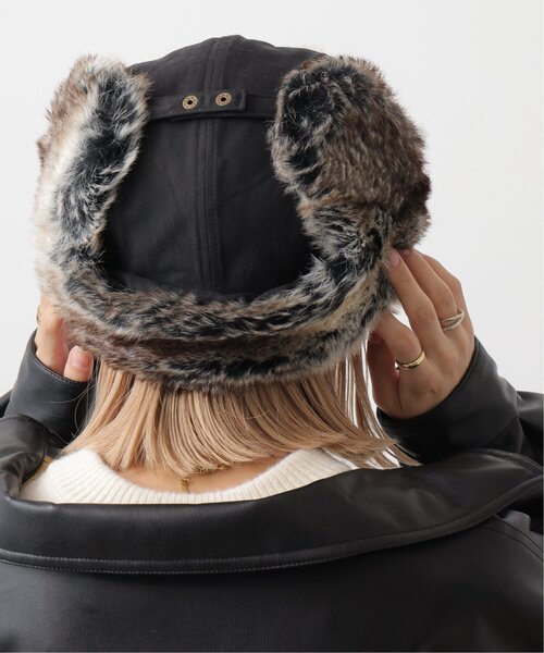 DOUBLE NAME（ダブルネーム）の「ウォッシャブルトラッパーハット(静電気防止)（ハット・レディース・ブラック/ベージュ/カーキ・FREE）」の4枚目の写真