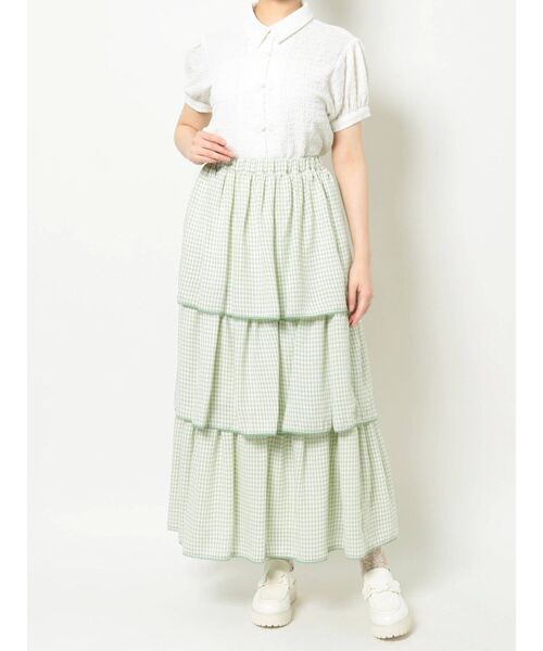 merry jenny(メリージェニー)の「ギンガムティアードスカート(スカート・レディース・ブラック/レッド/グリーン・FREE)」の22枚目の写真