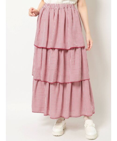 merry jenny(メリージェニー)の「ギンガムティアードスカート(スカート・レディース・ブラック/レッド/グリーン・FREE)」の17枚目の写真