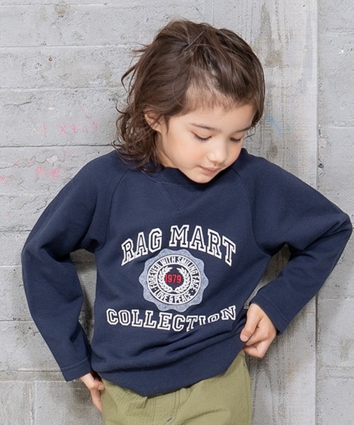 RAGMART（ラグマート）の「カレッジロゴトレーナー（Tシャツ/カットソー・キッズ・グリーン/ネイビー・100cm/130cm/120cm/110cm）」の2枚目の写真