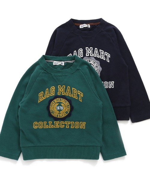 RAGMART（ラグマート）の「カレッジロゴトレーナー（Tシャツ/カットソー・キッズ・グリーン/ネイビー・100cm/130cm/120cm/110cm）」の3枚目の写真