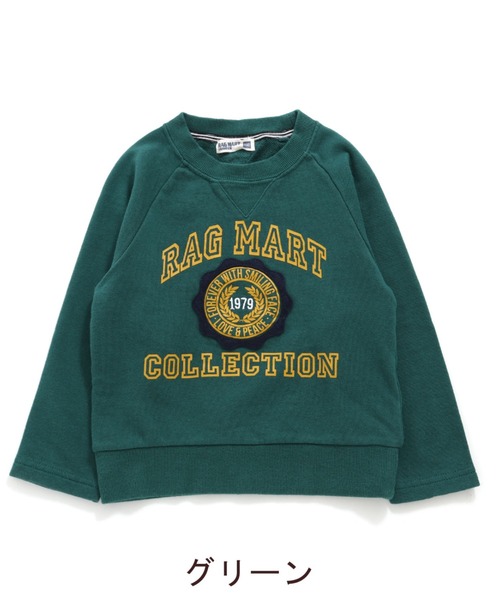 RAGMART（ラグマート）の「カレッジロゴトレーナー（Tシャツ/カットソー・キッズ・グリーン/ネイビー・100cm/130cm/120cm/110cm）」の4枚目の写真