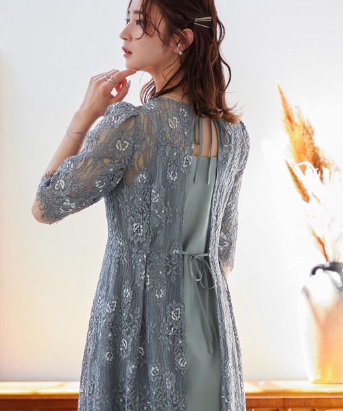 niana ニアナ の 2wayバックリボンレースワンピース ドレス