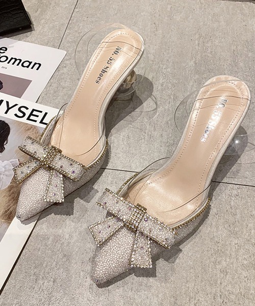 Jasmine Grandiflorum(ジャスミングランディフローラム)の「【Jasmine】ビジューいっぱいリボンのパンプス(パンプス・レディース・ブラック/ピンク/ゴールド・23.5cm/24.5cm/23.0cm/24.0cm/25.0cm)」の11枚目の写真