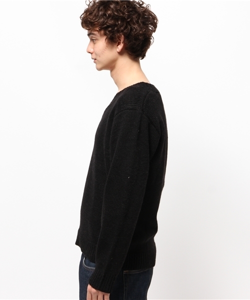 OUTLET（アウトレット）の「【WHO'S WHO gallery】POPアルパカ深Vネック（ニット/セーター・メンズ・ブラック/グレー/アイボリー/ネイビー・LARGE/MEDIUM）」の6枚目の写真