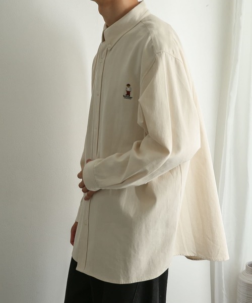 SENSE OF PLACE by URBAN RESEARCH（センスオブプレイスバイアーバンリサーチ）の「『別注』TeddyBear×SENSE OF PLACE　テディベアデニムルーズシャツ（シャツ/ブラウス・メンズ・アイボリー/ブラック・MEDIUM/LARGE）」の5枚目の写真