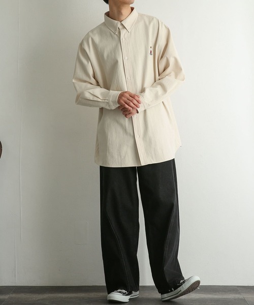 SENSE OF PLACE by URBAN RESEARCH（センスオブプレイスバイアーバンリサーチ）の「『別注』TeddyBear×SENSE OF PLACE　テディベアデニムルーズシャツ（シャツ/ブラウス・メンズ・アイボリー/ブラック・MEDIUM/LARGE）」の8枚目の写真