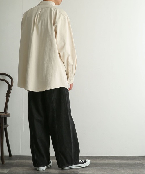 SENSE OF PLACE by URBAN RESEARCH（センスオブプレイスバイアーバンリサーチ）の「『別注』TeddyBear×SENSE OF PLACE　テディベアデニムルーズシャツ（シャツ/ブラウス・メンズ・アイボリー/ブラック・MEDIUM/LARGE）」の10枚目の写真