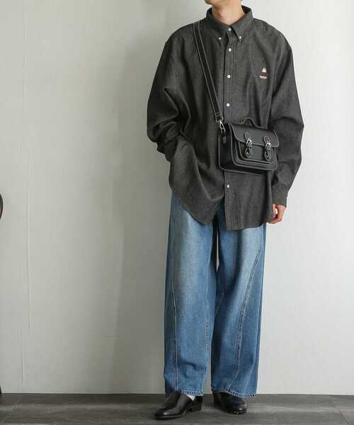 SENSE OF PLACE by URBAN RESEARCH（センスオブプレイスバイアーバンリサーチ）の「『別注』TeddyBear×SENSE OF PLACE　テディベアデニムルーズシャツ（シャツ/ブラウス・メンズ・アイボリー/ブラック・MEDIUM/LARGE）」の16枚目の写真