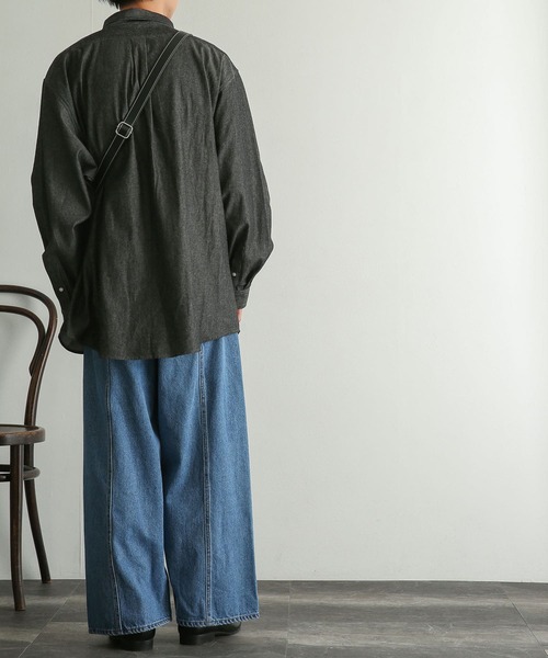 SENSE OF PLACE by URBAN RESEARCH（センスオブプレイスバイアーバンリサーチ）の「『別注』TeddyBear×SENSE OF PLACE　テディベアデニムルーズシャツ（シャツ/ブラウス・メンズ・アイボリー/ブラック・MEDIUM/LARGE）」の18枚目の写真